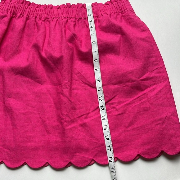 J Crew Factory NWT Linen Blend Scalloped Pink Skirt - 12 - Picture 9 of 10